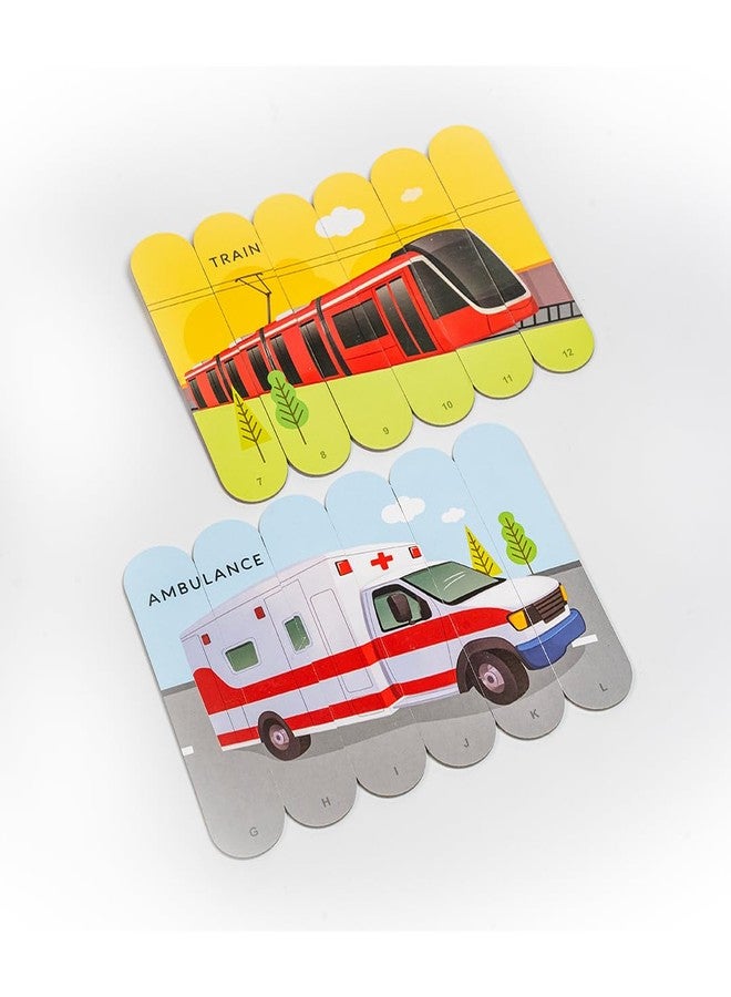 THE BOOK TREE Transport Stick Puzzle | 24pcs Double-Sided Cardboard Puzzles | 8 Fun Vehicle-Themed Puzzles for Learning & Play | Boosts Creativity & Focus | Ideal for Ages 3+ - Image 3